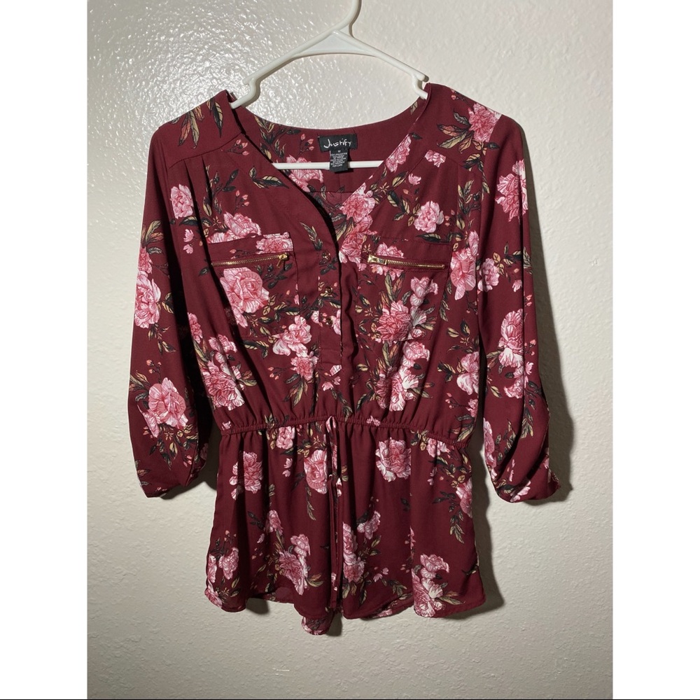 Maroon top